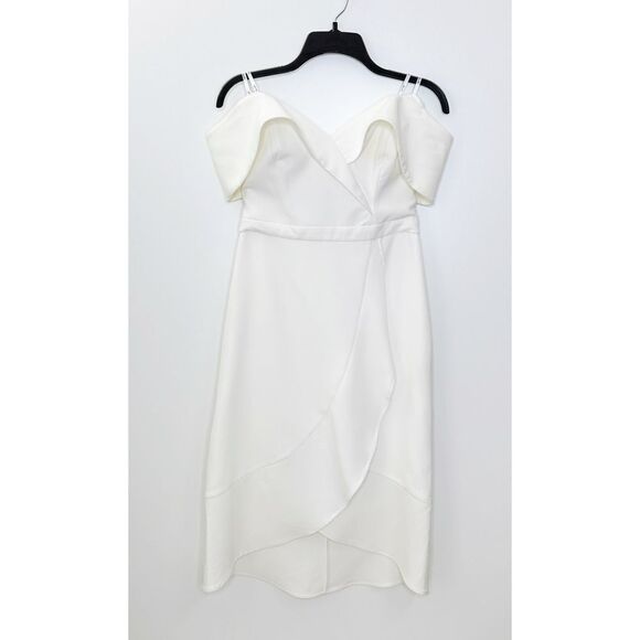 Bardot Off The Shoulder Dress White Size 8 Medium - Picture 2 of 11